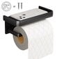Uzlīmējams/skrūvējams tualetes papīra ruļļa turētājs ar plauktu Livman cena un informācija | Vannas istabas aksesuāri | 220.lv