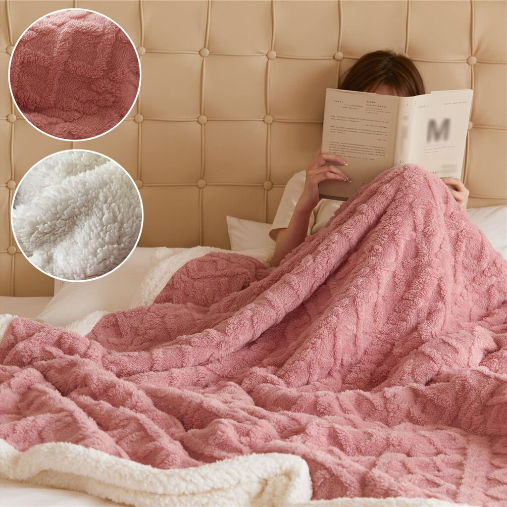 Apgriežama vilnas sega gultai rozā krāsā cena un informācija | Segas | 220.lv