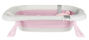 Складная детская ванночка с термометром и подушкой, розового цвета цена и информация | Maudynių prekės | 220.lv