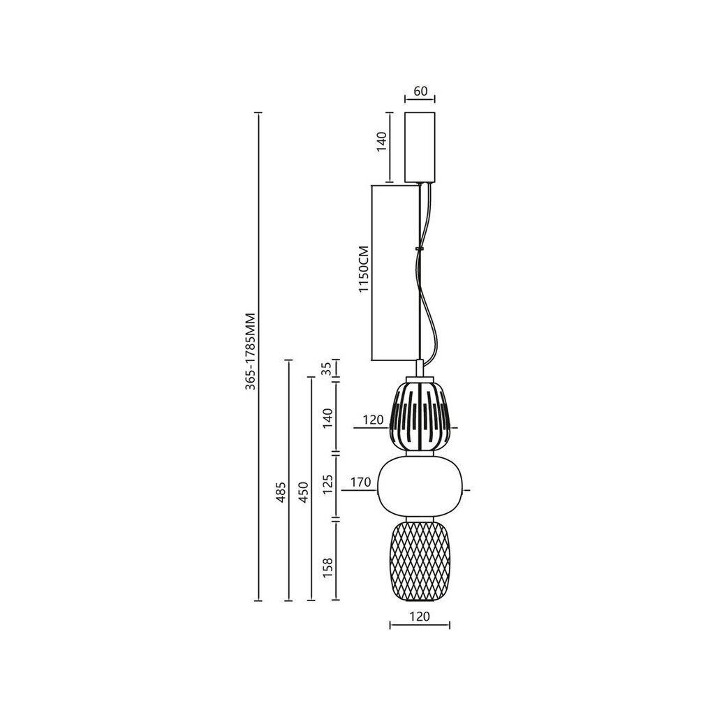 Milagro piekaramā lampa Caro ML0364 cena un informācija | Piekaramās lampas | 220.lv