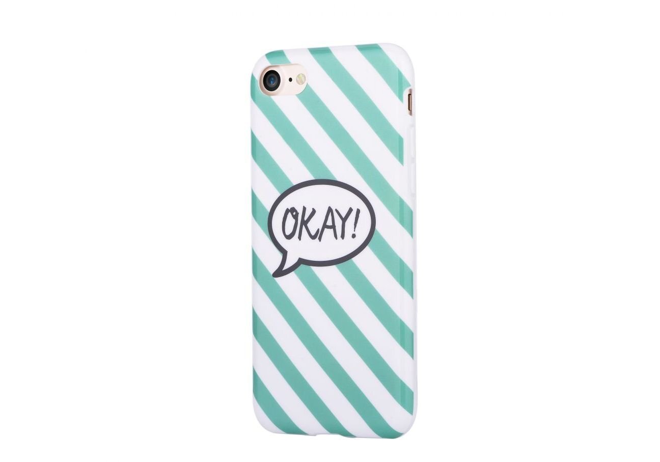 Devia Vivid Okay Plastic Back Case For Apple iPhone 7 / 8 White - Green (Mocco Blister) cena un informācija | Telefonu vāciņi, maciņi | 220.lv