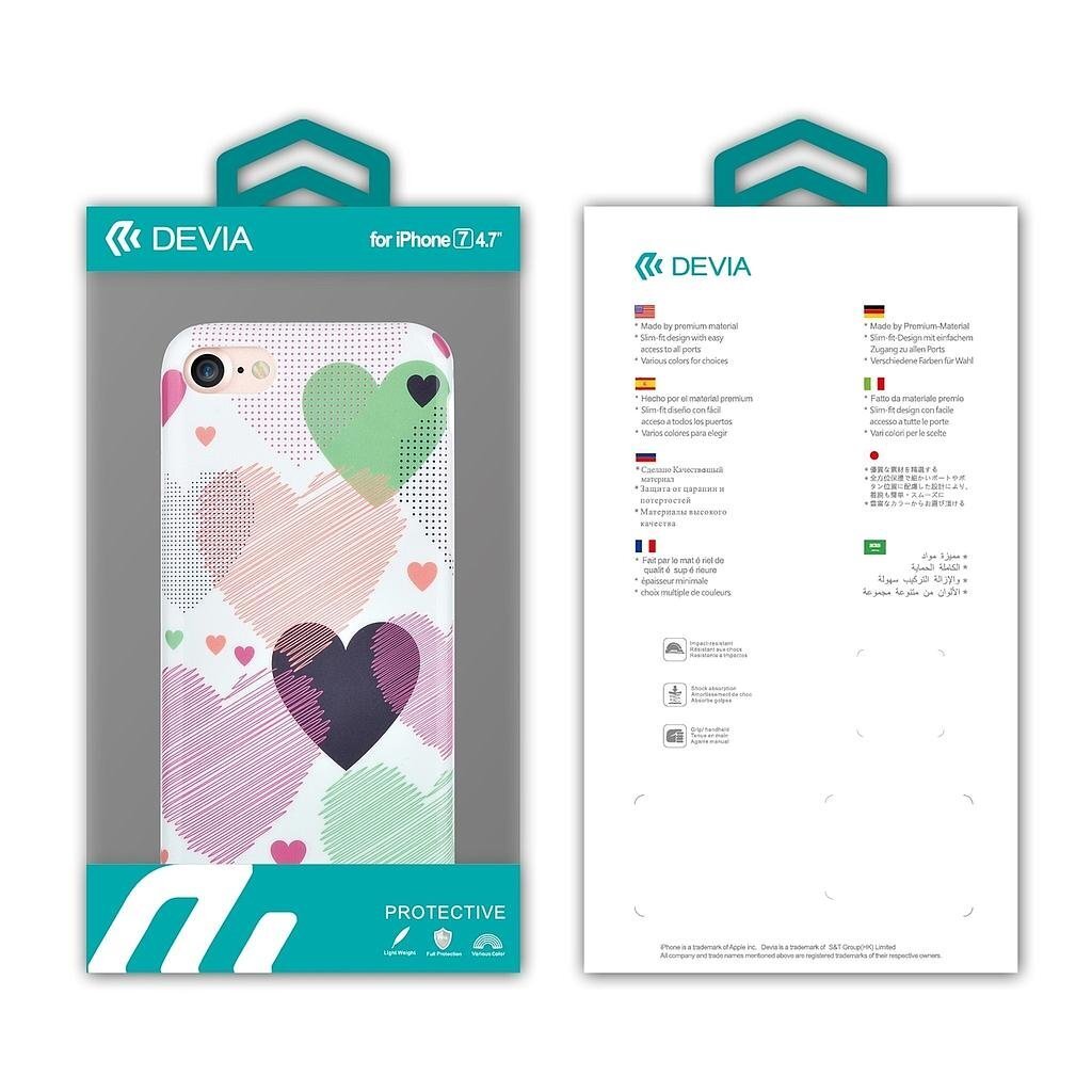 Devia Vivid Silicone Back Case With Hearts For Apple iPhone 7 Plus / 8 Plus cena un informācija | Telefonu vāciņi, maciņi | 220.lv