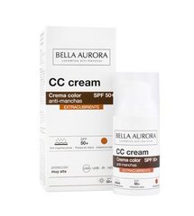 Крем CC Cream Bella Aurora Spf 50+, 30 мл цена и информация | Кремы для лица | 220.lv