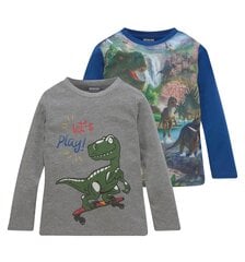 Zēnu kreklu komplekts Dino Kidsworld, zils/pelēks цена и информация | Рубашки для мальчиков | 220.lv