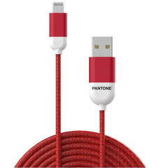 USB uz Lightning Kabelis Pantone 1,5 m Sarkans cena un informācija | Savienotājkabeļi | 220.lv
