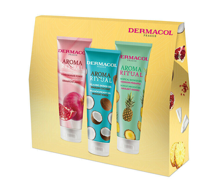 Dušas želeju komplekts Dermacol Aroma Ritual, 3x 250 ml цена и информация | Dušas želejas, eļļas | 220.lv