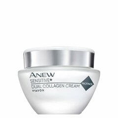 Sejas krēms Avon Anew Sensitive+ Dual Collagen Cream, 50 ml cena un informācija | Sejas krēmi | 220.lv