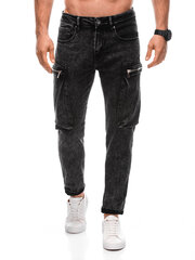 брюки карго мужские p1410 - черные цена и информация | Мужские джинсы | 220.lv