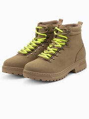 мужские зимние ботинки на контрастных шнурках - коричневые v2 om-fobo-0132 цена и информация | Мужские ботинки | 220.lv