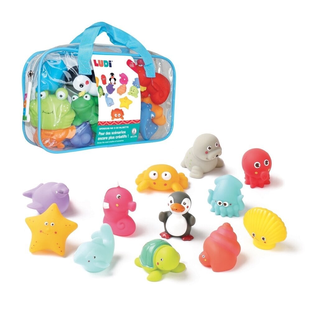 Ūdens rotaļlietu komplekts Ludi Jūras dzīvnieki, 12 gab. cena un informācija | Ūdens, smilšu un pludmales rotaļlietas | 220.lv