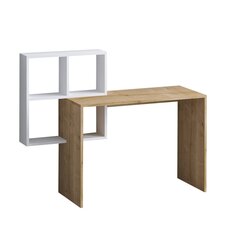 Mācību galds Asir, 98x124x45 cm, balts/brūns cena un informācija | Datorgaldi, rakstāmgaldi, biroja galdi | 220.lv