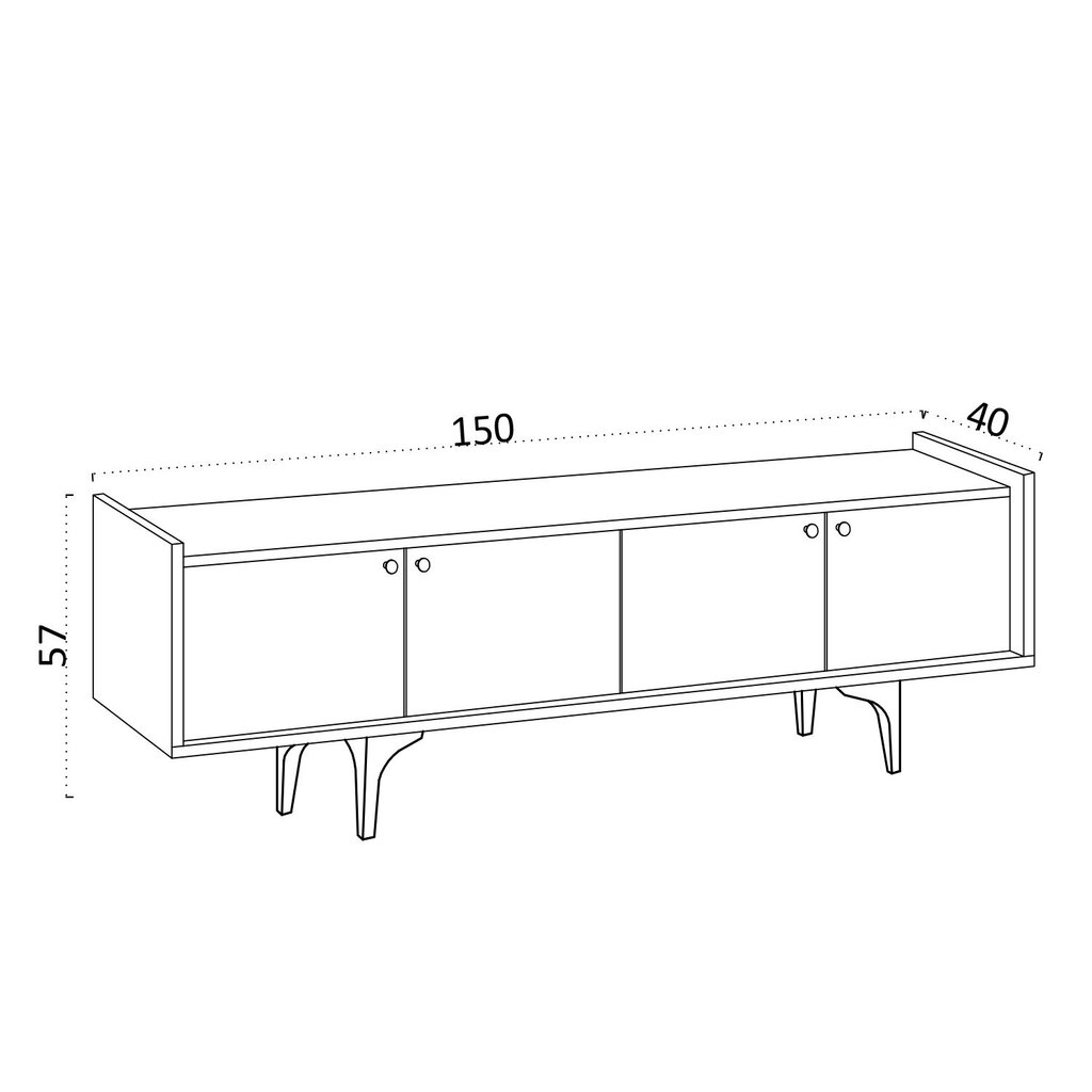 TV konsole Asir, 150x57x40 cm, balts cena un informācija | TV galdiņi | 220.lv