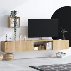 TV konsole Asir, 180x25x32 cm, smilšu цена и информация | Тумбы под телевизор | 220.lv