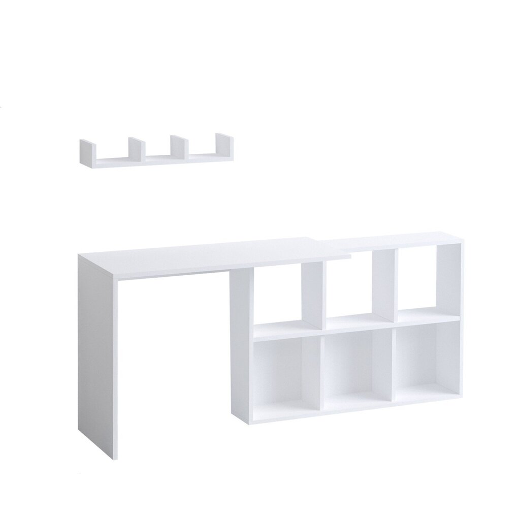 Mācību galds Asir, 74x145x45 cm, balts/brūns цена и информация | Datorgaldi, rakstāmgaldi, biroja galdi | 220.lv