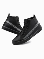 мужские кроссовки с декоративным логотипом - черные om-foth-22fw-004 цена и информация | Мужские ботинки | 220.lv