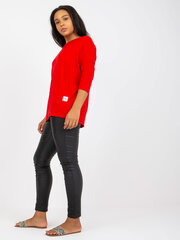 czerwona codzienna bluzka plus size z rękawem 3/4 цена и информация | Женские блузки, рубашки | 220.lv