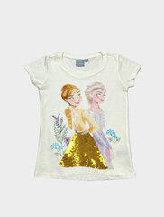 T-krekls meitenēm Frozen, balts цена и информация | Рубашки для девочек | 220.lv
