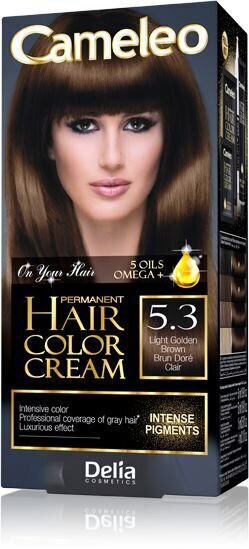 Ilgnoturīga matu krāsa Delia Cameleo HCC Omega+ nr 5.3 Light Golden Brown cena un informācija | Matu krāsas | 220.lv