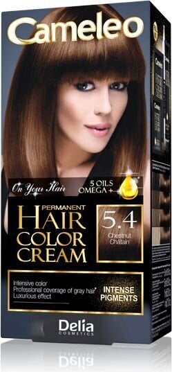 Ilgnoturīga matu krāsa Delia Cameleo HCC Omega+ nr 5.4 Chestnut cena un informācija | Matu krāsas | 220.lv