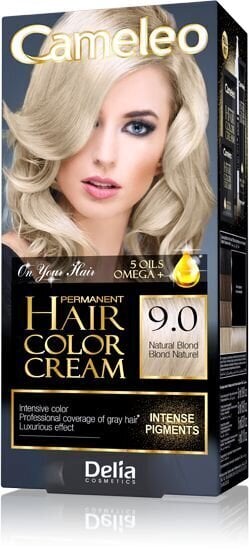 Ilgnoturīga matu krāsa Delia Cameleo HCC Omega+ nr 9.0 Natural Blond cena un informācija | Matu krāsas | 220.lv