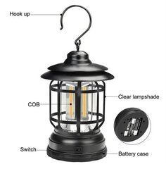 LED kempinga lampa ar metāla rokturi cena un informācija | Lukturi un prožektori | 220.lv