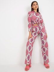 бежево-розовый льняной летний комплект с рубашкой и брюками цена и информация | Женские костюмы | 220.lv
