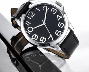 Nuovo Men's Watch Аналоговый кварц с черным кожаным браслетом водонепроницаемым K170044-1G-BLA B07DKZ5RPG цена и информация | Мужские часы | 220.lv