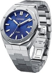 Cadisen Automatic Clock Men Men Sapphire Glass 100 М водонепроницаемые наручные часы (синяя решетка) B099YQ7C4J цена и информация | Мужские часы | 220.lv
