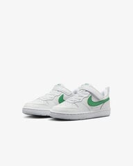 Sporta apavi bērniem Nike Court Borough Low DV5457 109, balti/zaļi cena un informācija | Sporta apavi bērniem | 220.lv