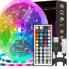 RGB Led, 44-клавишный пульт управления, 10 м цена и информация | Светодиодные ленты | 220.lv