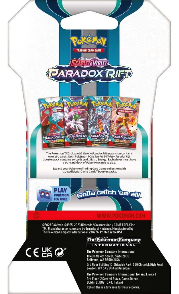 Spēle Pokemon TCG - Scarlet & Violet Paradox Rift Sleeved Booster цена и информация | Galda spēles | 220.lv