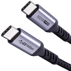 Reagle Thunderbolt 3 USB-C kabelis 100W 5A 4K 60Hz QC PD 1m cena un informācija | Savienotājkabeļi | 220.lv