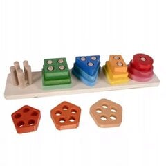 Koka krāsaina puzle cena un informācija | Rotaļlietas zīdaiņiem | 220.lv