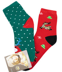Носки женские новогодние, разные цвета, 2 пары. цена и информация | Женские носки | 220.lv