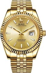 Burei Men's Luxury Automatic Clock Full Gold Dial Date Date Date Date Sapphire Glass с золотой лентой из нержавеющей стали B07T7NJKHK цена и информация | Мужские часы | 220.lv