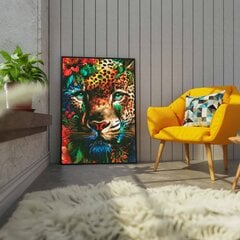 Алмазная Мозаика на Раме Ягуар и цветы 5D Diamond Painting Oh Art! 40x50 cm цена и информация | Алмазная мозаика | 220.lv