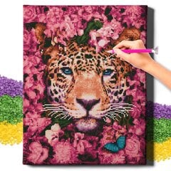 Dimantu mozaīkas izšūšanas Leopards un ziedi 5D Diamond Painting 40x50 cm Oh Art! cena un informācija | Dimantu mozaīkas | 220.lv