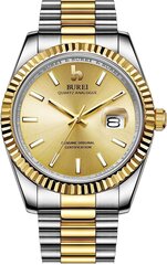 Burei Luxury Men's Watch Analogugzug Date Date Date с сапфировым стеклянным браслетом и браслетом из нержавеющей стали B07RJL2B4C цена и информация | Мужские часы | 220.lv