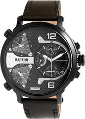 Vīriešu pulkstenis Raptor Limited Maxx Quartz 3 laika zonas RA20130 (tumši zaļš melns) B09XHPKCCQ cena un informācija | Vīriešu pulksteņi | 220.lv