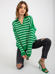 Džemperis sievietēm, zaļš/balts cena un informācija | Sieviešu džemperi | 220.lv