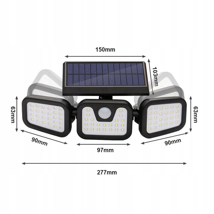 Āra ielas lampa ar saules enerģiju, 0 W 6000 lm cena un informācija | Āra apgaismojums | 220.lv