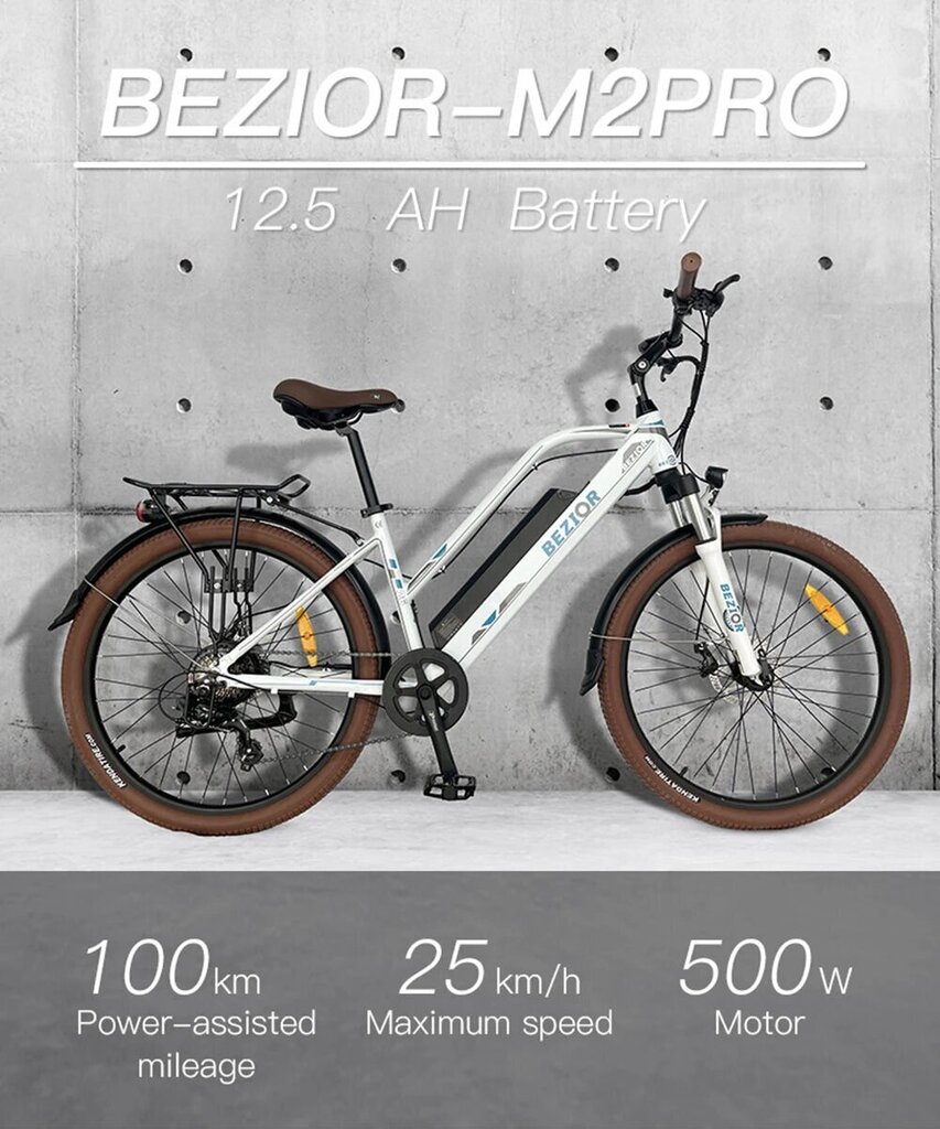 Elektriskais velosipēds Bezior M2 PRO, melns cena un informācija | Elektrovelosipēdi | 220.lv