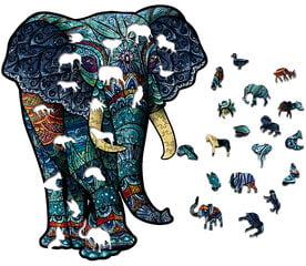Пазл деревянный А3 с изображением слона, 223 деталей, LIVMAN Н-56 цена и информация | Пазлы | 220.lv