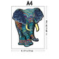 A4 koka puzle ar ziloņa dizainu, 180 gab., LIVMAN H-55 cena un informācija | Puzles, 3D puzles | 220.lv