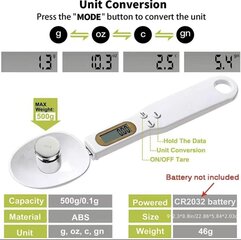 Весовая мерная ложка, белая цена и информация | Кухонные принадлежности | 220.lv