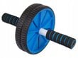 Gimnastikas rullis ar diviem dubultajiem riteņiem + paklājs, zils/melns cena un informācija | Riteņi preses vingrinājumiem | 220.lv