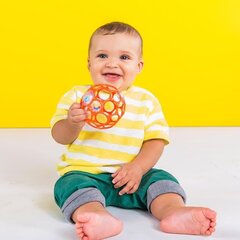 Bumba ar grabulīti Oball 10 cm, oranža, 0m+ cena un informācija | Rotaļlietas zīdaiņiem | 220.lv