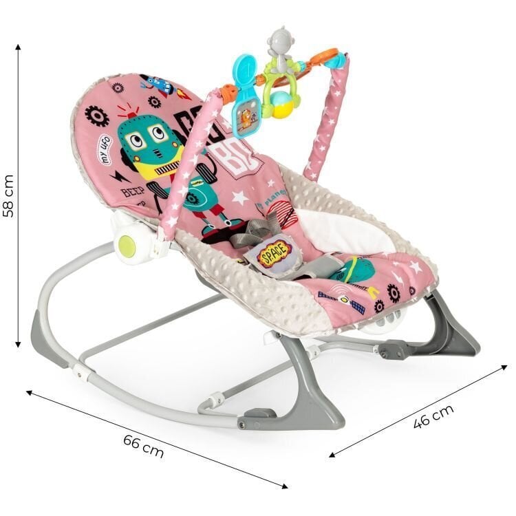 Bērnu šūpuļkrēsls 2in1 Eko rotaļlietas 27245, rozā cena un informācija | Bērnu krēsliņi un bērnu galdiņi | 220.lv