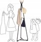Drēbju pakaramais Muf-Art, 172 cm, melns cena un informācija | Pakaramie un apģērbu maisi | 220.lv