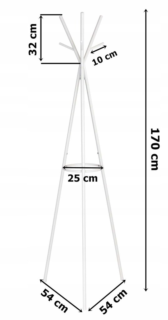 Drēbju pakaramais Enzo, 170 cm, balts cena un informācija | Pakaramie un apģērbu maisi | 220.lv